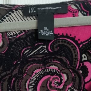 INC International Concepts Floral Long Sleeve Dress - Pink and Black